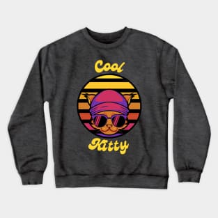 Cool Kitty Retro Shirt - Funky Vintage Cat Graphic Tee, Quirky Hipster Fashion, Perfect Gift for Cool Cat Owners Crewneck Sweatshirt